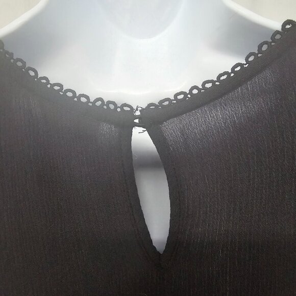 Knox Rose Black Embroidered Shift Dress Floral Boho Retro Festival M - Picture 8 of 13